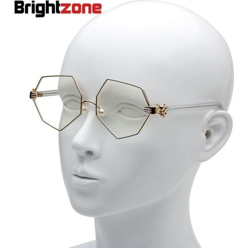 Yang Mi New Pattern Hexagon Glasses Personality Palm Spectacle Frame Pearl Nose Support Men And Women Plain Glass Mirror Fund