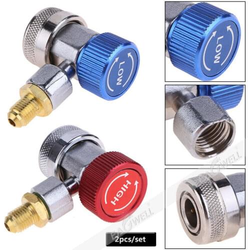 Car Brass AC Air Conditioner High Low R134A Quick connect refrigerant air conditioning Adapter Tool Air Conditioning Accessories