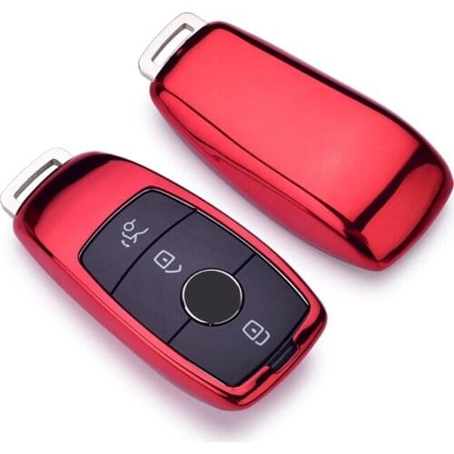 Car TPU Key Holder Cover Bag Key Case For Mercedes Benz 2017 E Class W213 key chrome Chain Ring Cover Accessories