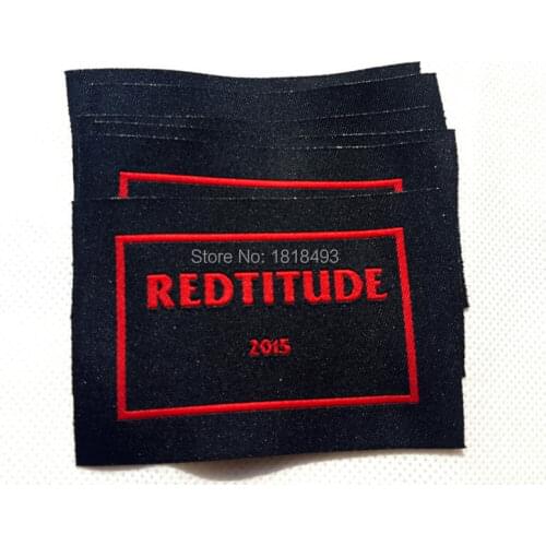 Free shipping custom clothing shirt jacket woven labels/garment tags printing/logo brand name/embroidered main tag/collar label