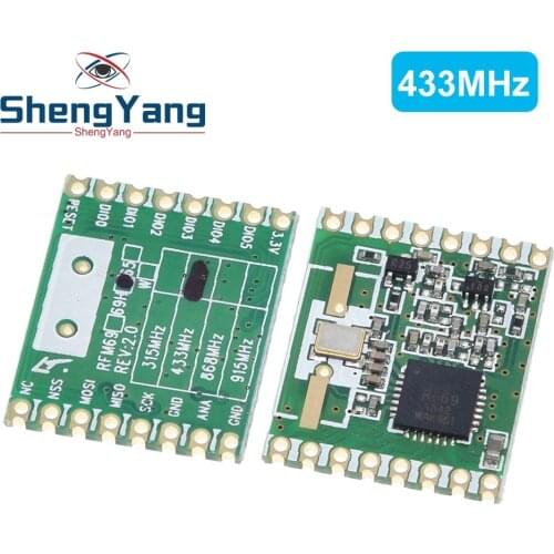 ShengYang RFM69HW 868Mhz/433Mhz/915Mhz + 20dBm HopeRF Wireless Transceiver 868S2 Module For Remote/HM