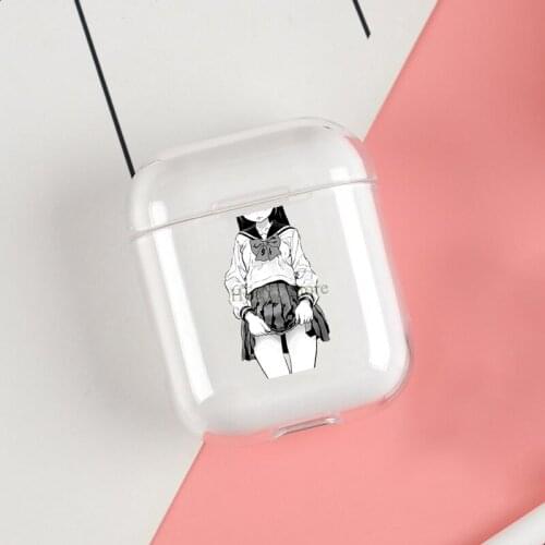 Sexy Anime Girl Cases For Apple AirPods 1 2 Case Clear Wireless Bluetooth Earphone Case Protective Shell