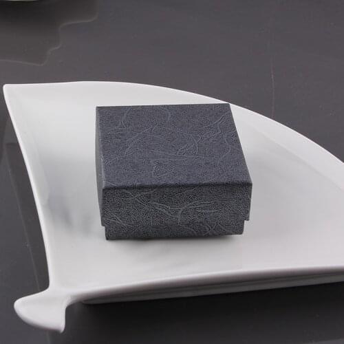 Embossing black Cardboard Jewelry Set Gift Box Ring Necklace Bracelets Earring Gift Packaging Boxes With Sponge Inside Rectangle