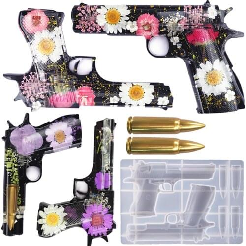 Gun Bullet Silicone Resin Mold DIY Jewelry Crafts Casting Epoxy Molds Cake Decoration Home Decor