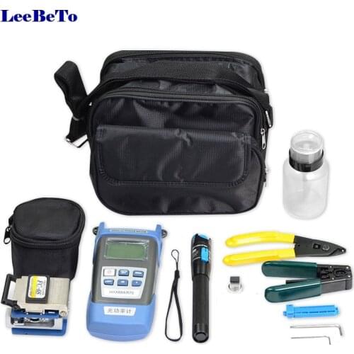 FTTH Fiber Optic Tool Kit FC-6S Fiber Cleaver Optical Power Meter 5-30km Visual Fault Locator with Stripping Pliers