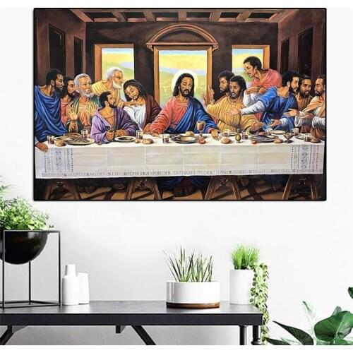 Famous Painting The Last Supper Canvas Painting Wall Art Nordic Posters and Prints Wall Pictures for Living Room Decoration