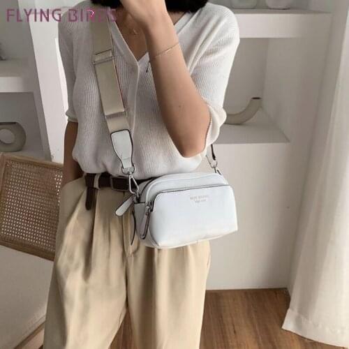 Quality Bags For Women 2021 Fashion Wild Small Square Bag Wide Straps Female Shoulder Bag Casual Solid Color Lady Messenger Bag