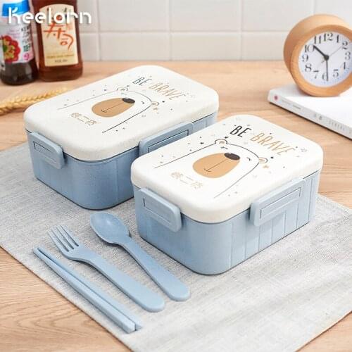 Keelorn 12*11*7.5cm Cute Cartoon Microwave Dinnerware Food Storage Container Children School Office Portable Lunch Box