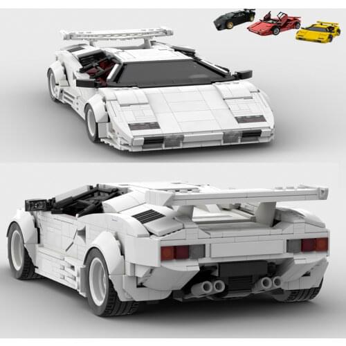 MOC Super Sports Car Cool Racing Building Block Model City Track Racer Countachs Vehicle Kids Toys Racing Mens Collection Gift
