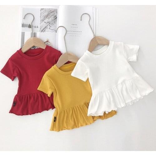 Summer Children Dress Kids Girls Short Sleeve Dress Soft Cotton Princess Dresses Girl Clothes