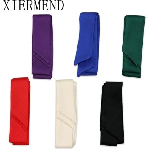 Small temperament contracted long pure color scarf scarves, women spring and autumn fashion bag ribbon belt skinny scarf