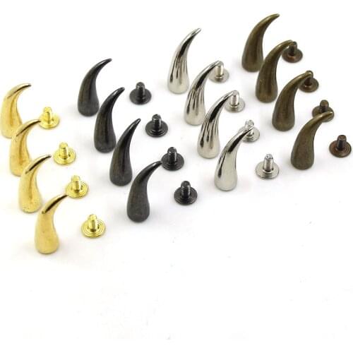 Metal Spike 7*22MM Studs And Spikes For Punk Clothing DIY Garment Accessories 10pcs Gold Sliver Black Bronze Rivet Studs