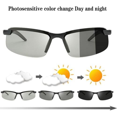 Fashion Polarized Color Changing Sunglasses Men Fishing Night Vision Driving Sunglass