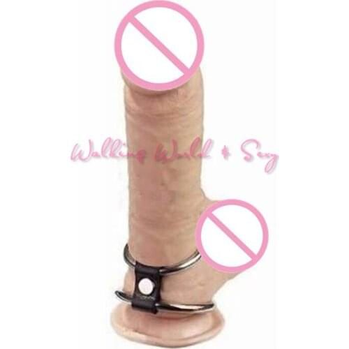 Male Stainless Steel Penis Rings + Leather Snap Rivet Cock Ring Time Delay Penis Extender Dildo Rings Cock Sex Products For Men