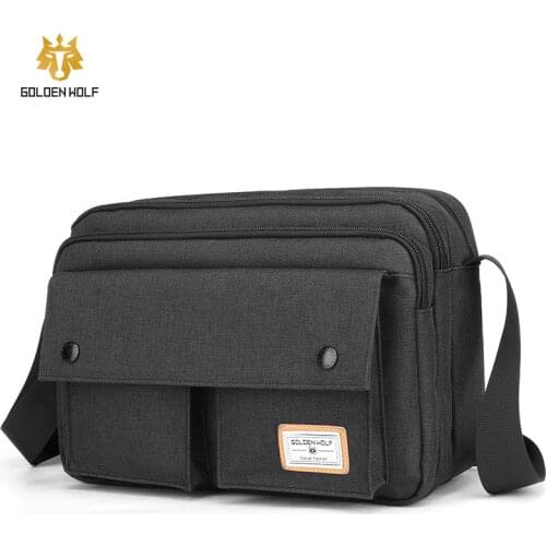 Goloen Wolf Mens Shoulder Bags Messenger Bag Male Small Bags Single Bag for Man Sling Handbag Multifunctional Schoudertas