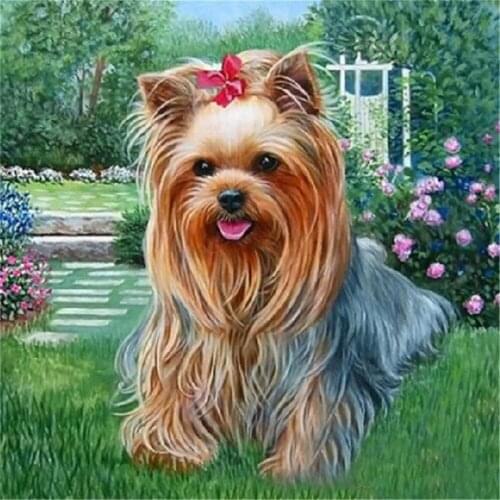 Animal Yorkshire Terrier DIY 11CT Embroidery Cross Stitch Kits Craft Needlework Set Cotton Thread Printed Canvas Home Sale