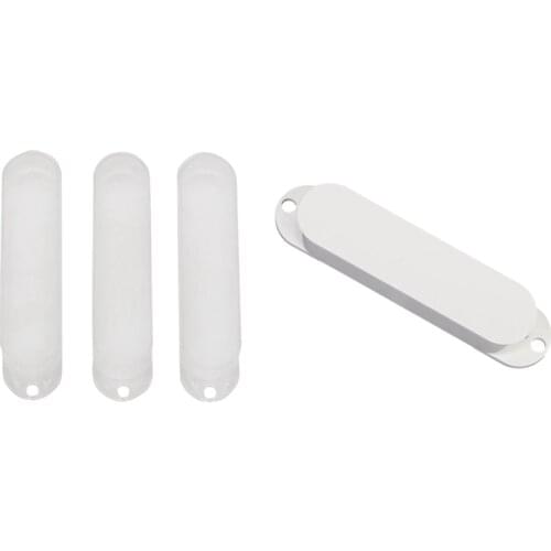 Set of 3 White Single Coil Pickup Cover for Electric Guitar & 3x Transparent Closed Single Coil Pickup Covers