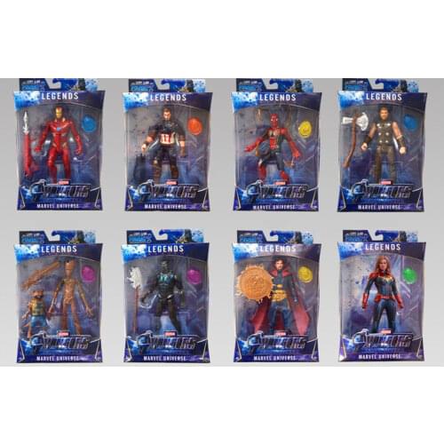 NEW LED Thanos Black Panther kids marvel Captain America Thor Iron Man Hulk Avengers action Figure toys Model Doll