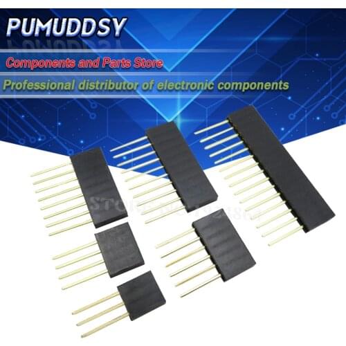 10PCS Lengthened single row mother 1* 2/3/4/6/8/10/15PIN 2.54MM pitch needle length 11mm pin header long