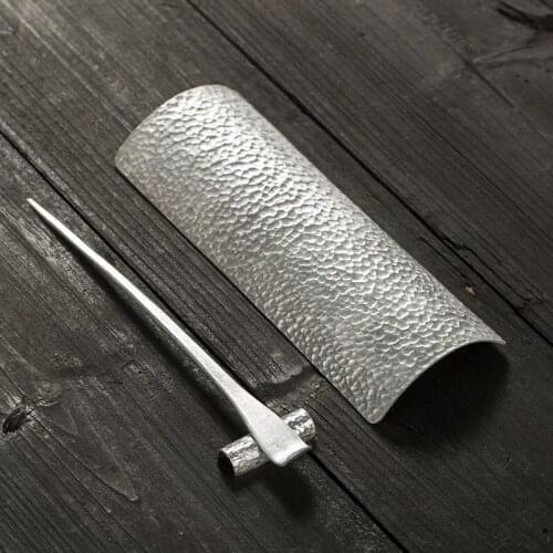 Tin Tea Spoon Hand Made Hammered Grain Tea Pillow Tea Shovel Tea Needle Tea Ceremony Tea Accessories Kung Fu Tea Set