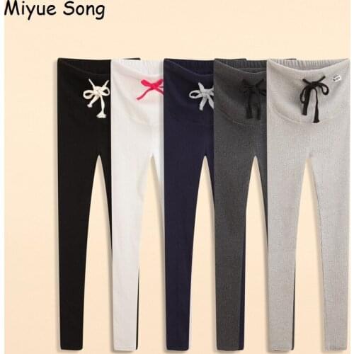 Autumn winter Drawstring High Waist Maternity Leggings for Pregnant Women Doll Pregnancy Leggings Pants Maternity Clothes