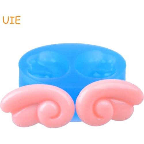 PYL003U 18.9mm Angel Wing Silicone Push Mold - for Cupcake Topper, Fondant Craft, Jewelry DIY, Resin Polymer Clay, Candy Mold