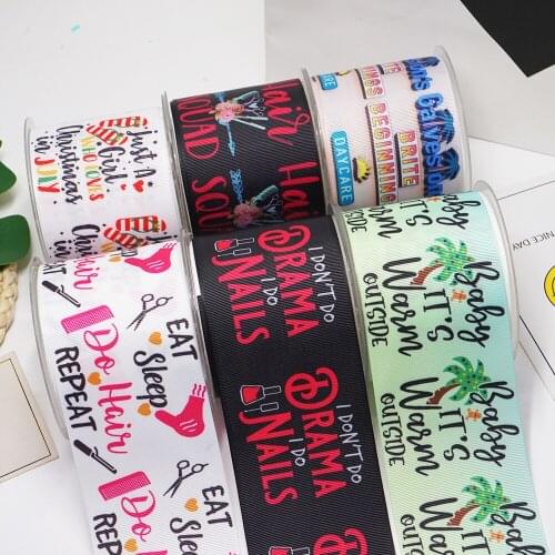 DIY Handmade Materials Printed Grosgrain Ribbon 50 Yard Per Size 57046