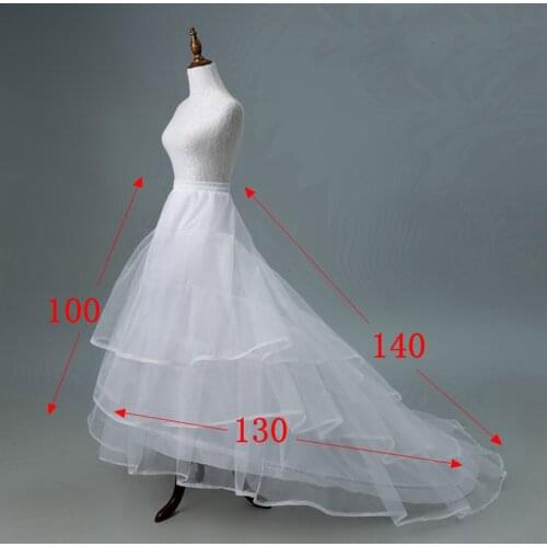 Chic White Long Petticoat In Stock Real Image Crinoline Tulle Elastic Ball Gown Underskirt Wedding Accessories