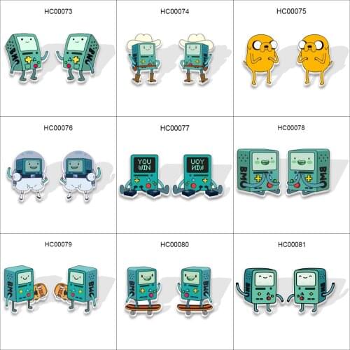 Cute Cartoon Character BMO Adventure Time Jake Stud Earrings for Kid Girls Resin Earrings Gift