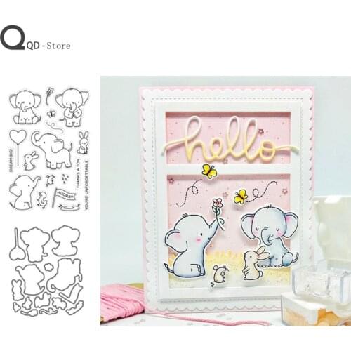 Elephant Animal Cutting Dies Stamps Dies Scrapbooking Mold Cut Handmade Tools DIY Greeting Card Craft Decoration Metal Dies 2021