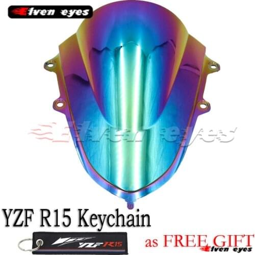 Double Bubble Windshield Windscreen Screen For 2017 2018 2019 2020 Yamaha YZF-R15 YZF R15 V3.0 YZF-R125 YZF-R 125 YZF R125 Smoke