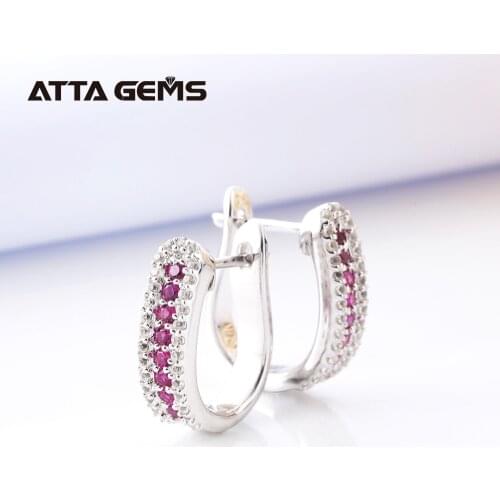Ruby Silver Drop Earring for Women Classic Design Created Ruby Gemstone Family Members' Gifts Fine Jewelry Top Quality
