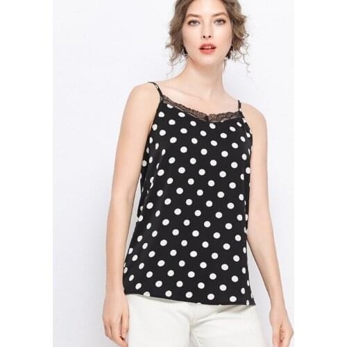 Polka Dot Women Tops Summer 2019 Spaghetti Strap Top Plus Size Cami Vest Sleeveless Basic Female Trank Tops DD2131