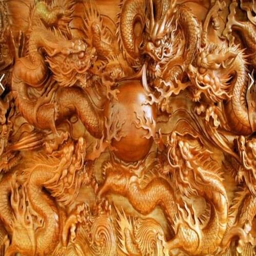 Dropship Colomac Gold Wallpaper 3D Chinese Style Golden Dragon Embossed Wallpaper Decoration Mural Living Room Papel Parede