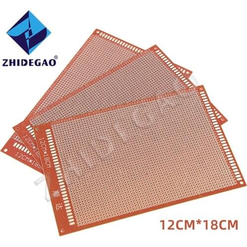 ZHIDEGAO 5pcs 12x18cm DIY Single Side Prototype Paper PCB Universal Experimental Bakelite Copper Plate Circuirt Board yellow