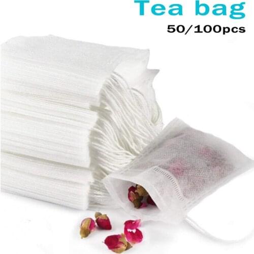 100PCS Empty Paper Tea Bags Filter With String Heat Seal melon leaf teabags empty Tea Bags packing herbal bag sachets tea