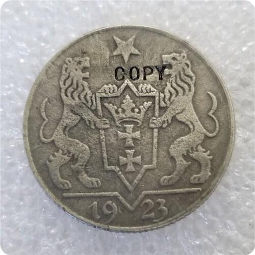 1923 Free City of DANZIG Silver Gulden EXTREMELY SCARCE Key Date COIN COPY
