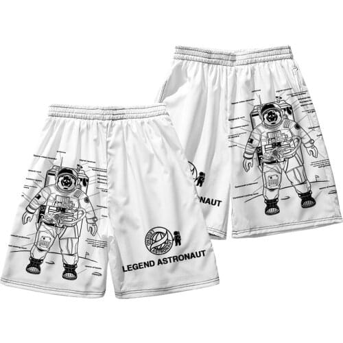 2021 Summer Casual White Astronuat Print Shorts Fashion Man Beach Shorts Sports Shorts Plus Size 6XL