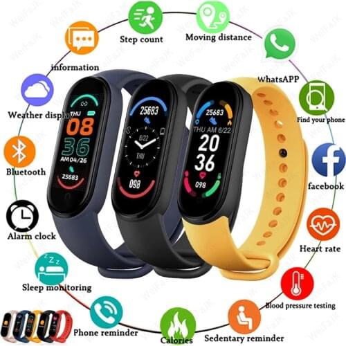 2021 M6 Smart Watch Men Women Bluetooth Smartwatch Heart Rate Fitness Tracker Bracelet Sports Watch For Apple Xiaomi Android