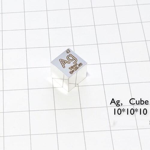 99.99% High Purity Silver Ag Metal Carved Element Periodic Table 10mm Cube