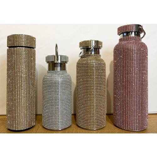 Diamond Thermos Bottle 350ML/500ML/ Water Bottle Stainless Steel Sparkling Vacuum Flask Tumbler Mug Thermocup for Girl Gift