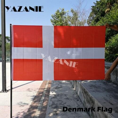 YAZANIE 90x150cm Large Denmark Flag 3x5 Feet Polyester National Country Banner Office/Activity/parade/Festival/Home Decoration