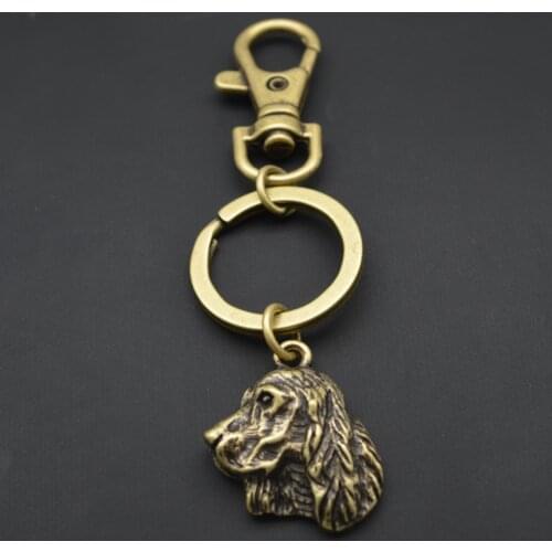 Wholesale Vintage Springer Spaniel key Chain,Key Ring ,Key Charm--12Pcs/lot