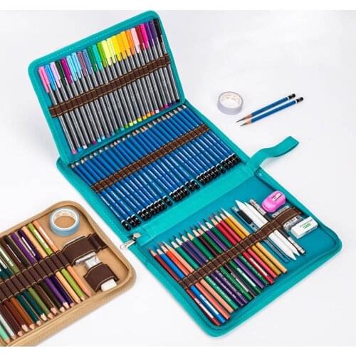 Marker Pencil Case Storage Pen Bag School Canvas Folding Box Estojo Escolar Stationery Art student Supplies 36/48/72 holes gift