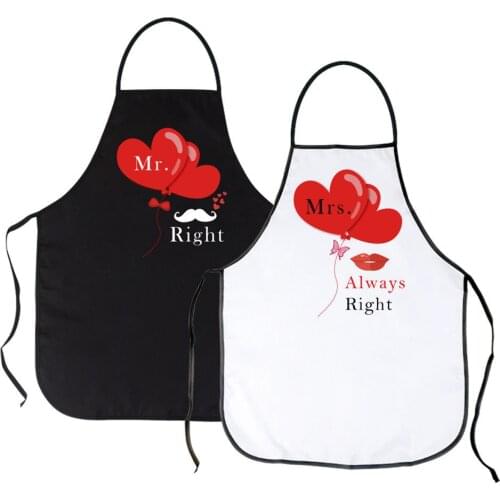 Mr. and Mrs. Black and White Aprons Sets Kitchen Wedding Bridal Shower Gifts Hot Sale