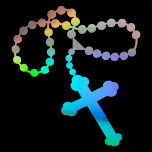 ROSARY BEADS RELIGIOUS Car Window Truck Auto Bumper Laptop Wall Home Sticker