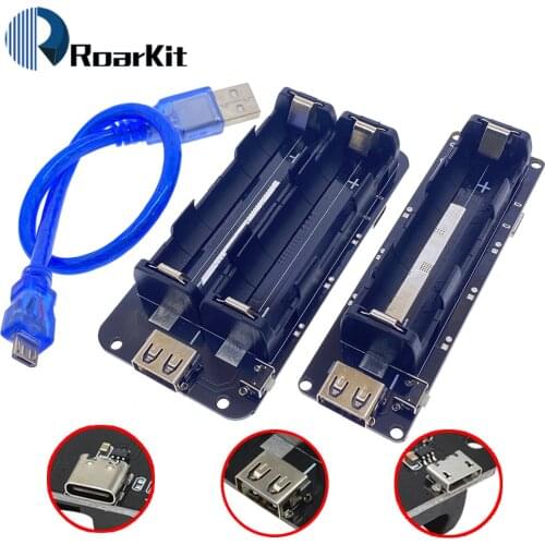 Two Voltage 18650 Lithium Battery Shield V8 Mobile Power Expansion Board Module 5V/3A 3V/1A Micro USB For Arduino ESP32 ESP8266