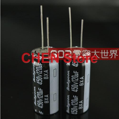10PCS New Japan Rubycon BXA 450V120UF 18x40MM 120uF/450V Electrolytic Capacitor High-Frequency Low-10,000 Hours 120UF 450V