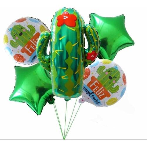Giant Cactus Helium plant Balloon 18inch Feliz Spanish Birthday Foil Balloon Summer Birthday Party Decoration Childrens Toys