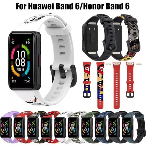 Camouflage Silicone Smartband Sport Wrist Watchband For Huawei Honor Band 6 Pro Strap Smart Wristband Band6 Bracelet Accessories